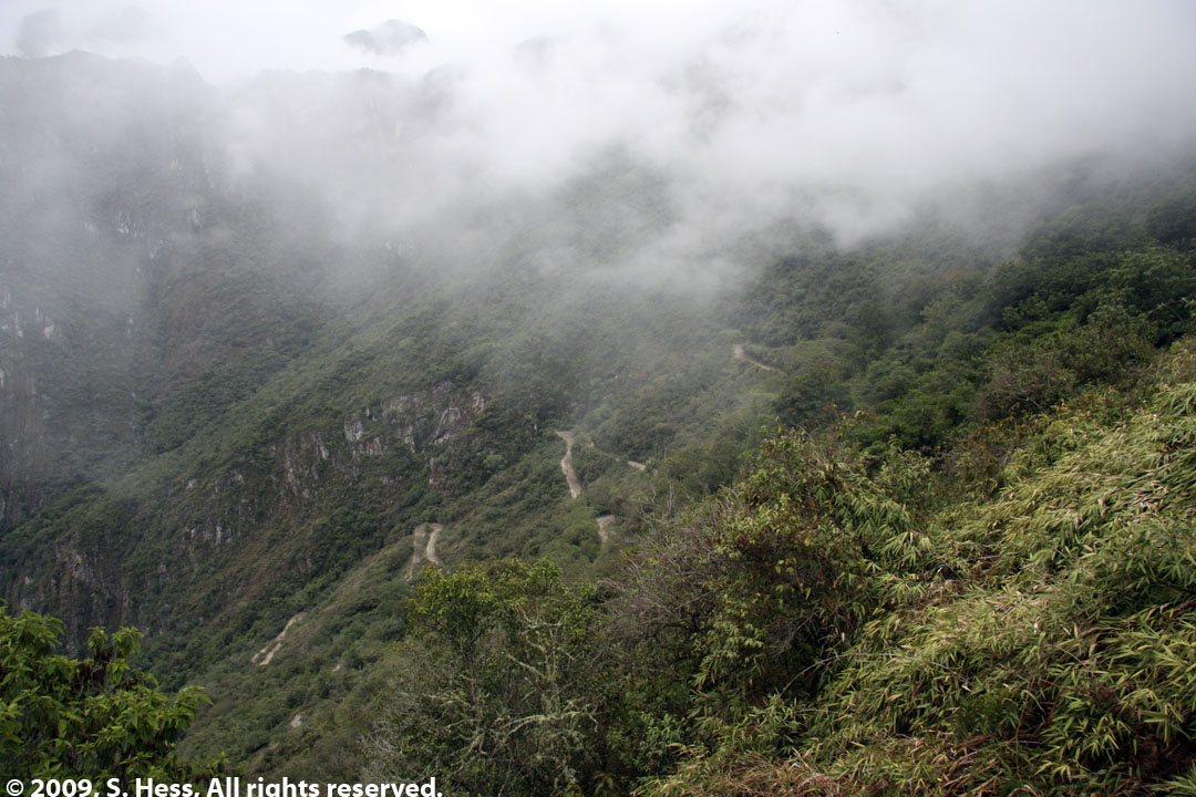 Switchbacks on the road to Machu Picchu
